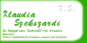 klaudia szekszardi business card